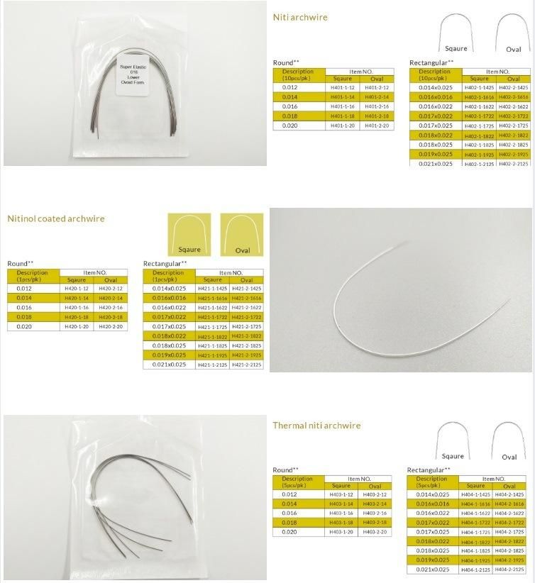 Ss Tma Niti Archwire Materials