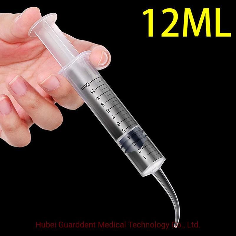 Tandheelkundige Irrigatiespuit 12cc Curved Dental Irrigation Syringe with/Without Scale