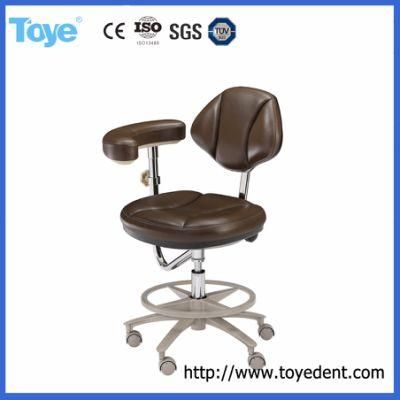 Perfect Amazing Medical Supply Leather Ergonomic Dental Stool Chair with Backrest &amp; Armrest