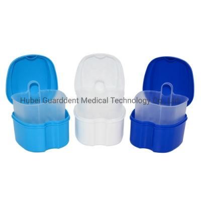 Dental Orthodontic Denture Storage Box Apple Shape Case for Dental Artificial Teeth with Strainer