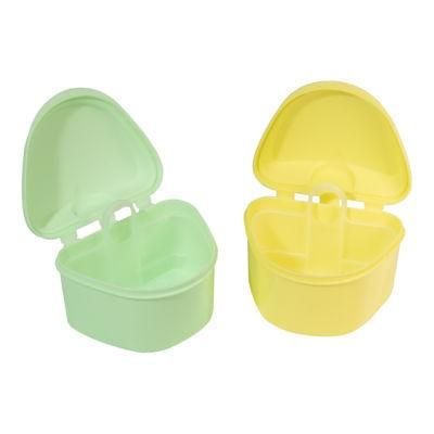 Portable Dental Denture Cleaning Soaking Box with Basket Net