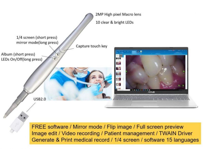 Dental Equipment Oral Endoscope Compatible with PC and Android Phone