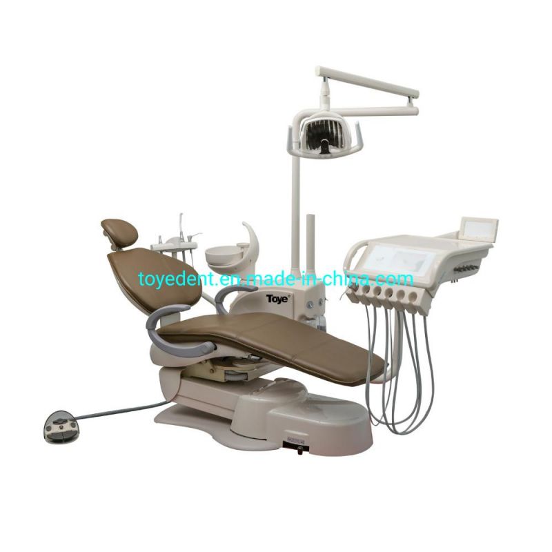 Leather Dental Unit Dental Chair Metal Frame Adjustable Electronic Dental Chair Unit