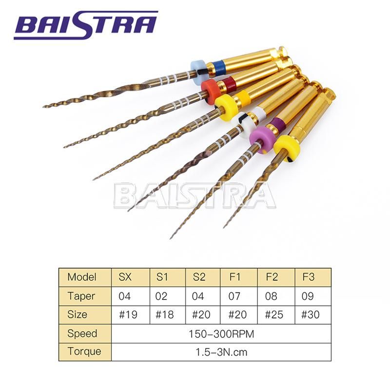 Dental Endodontic Gold Taper Niti Rotary Files Engine Use 25mm Dental Files