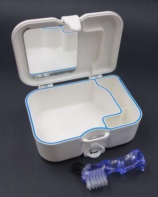 Dental False Teeth Storage Boxes with Mirror Clean Brush