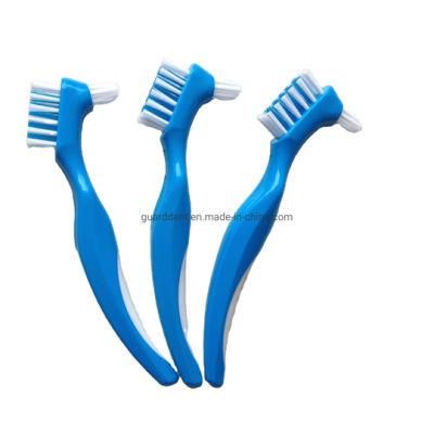 Plastic Denture Brush Clearer Brushes for False Tooth Cleaning Blue