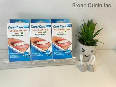 2022 Hot Sale Nonperoxide Soluble Mint Flavor Teeth Whitening Wet Strips (Gel Strips)