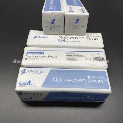 Medical Dental Non Woven Gauze Pads Non Woven Gauze Swab 4 Ply Sponges