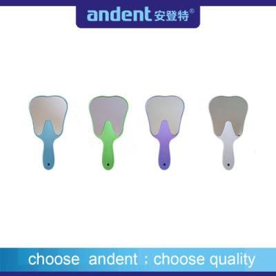 Dental Mirror Tooth Shaped Plastic Handle Oral Teeth Care Mirror