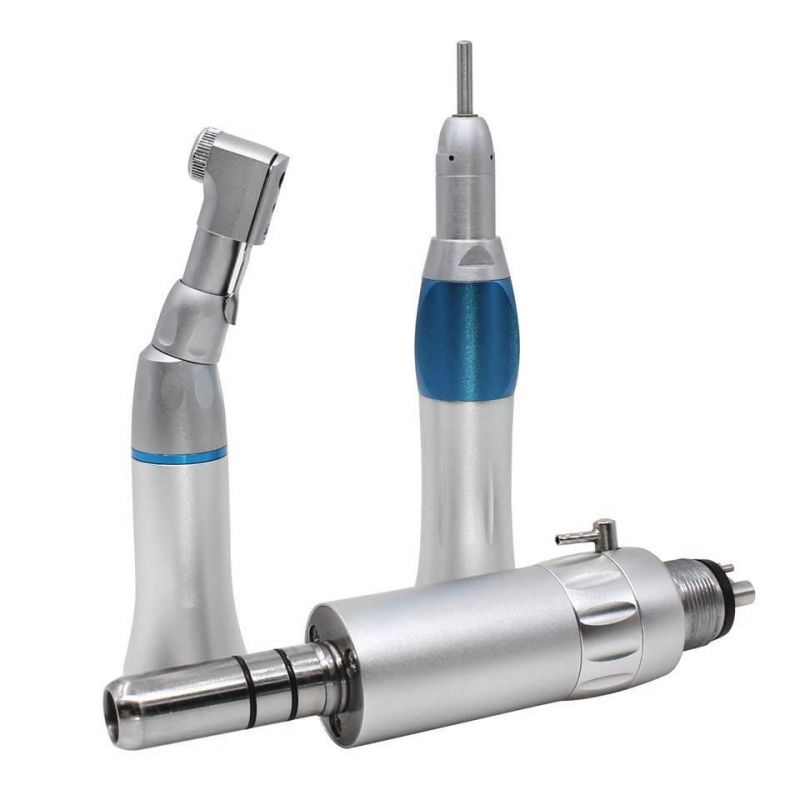 2 PCS Push Button High Speed Turbine and One Kit External Low Speed Contra Angle Air Motor Straight Handpiece