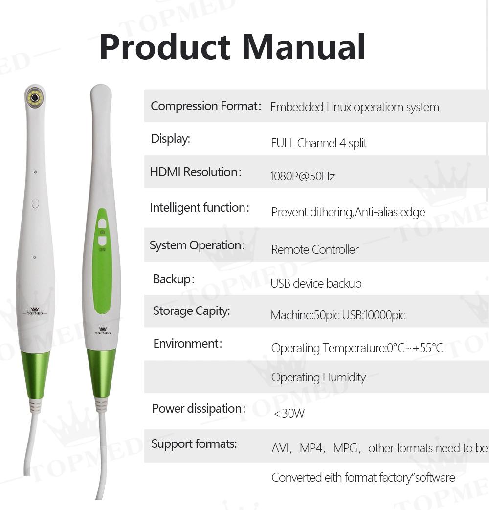 Dental Equipment Hospital Instrument in China Intra Oral Scanner Intraoral Camera with WiFi, VGA