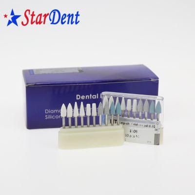 10PCS Dental Stone Silicon Fg Diamond Burs Composite Finish and Polish Kit