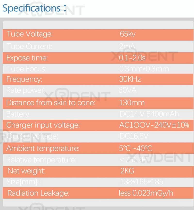 China Red HD Digital Portable X-ray Machine Xrdent Factory Supply