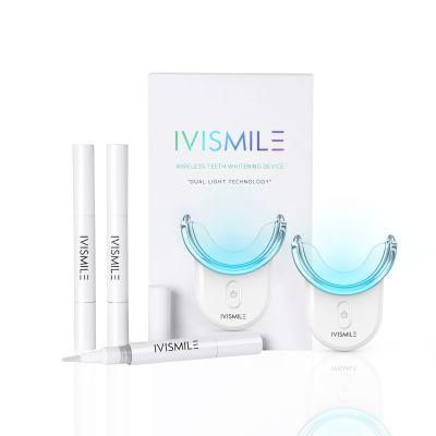 Ivismile CE Approved Global Newest Innovative Rechargeable Wireless Tooth Bleaching Light Kit Private Label Teeth Whitening