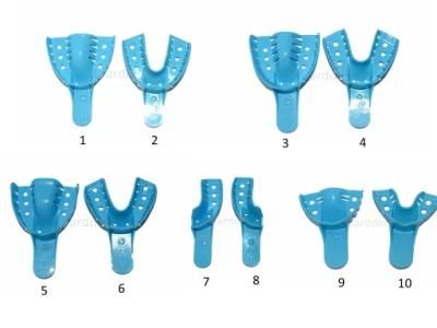 Dental Single Use Consumable Plastic Perforated Impression Trays Orthodontic Teeth Tray with Rim Lock Medical Grade