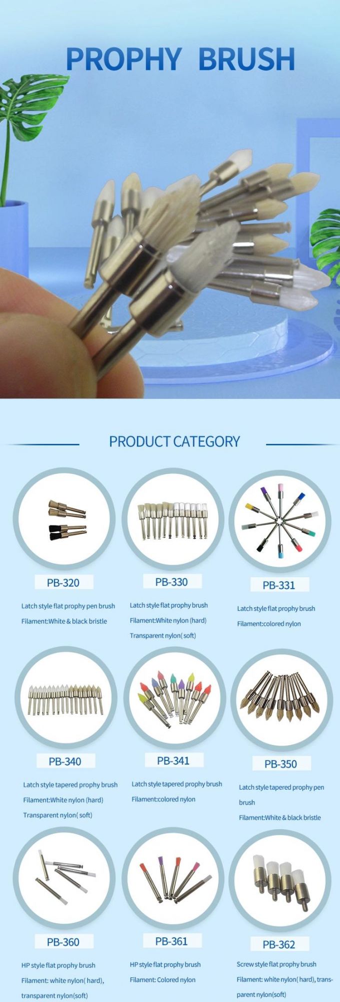 Dental Disposable Latch Type Prophy Polishing Brush