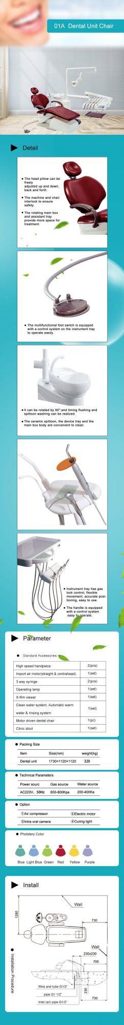 Full Set Dentist Treatment Dental Equipment Dental Chair for Clinic