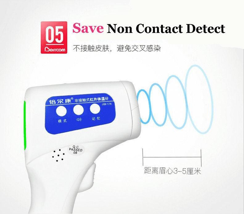 HD LED 1 Second Detect Ear and Forehead Thermometer Non Contact Infrared Body Temperature Scanner