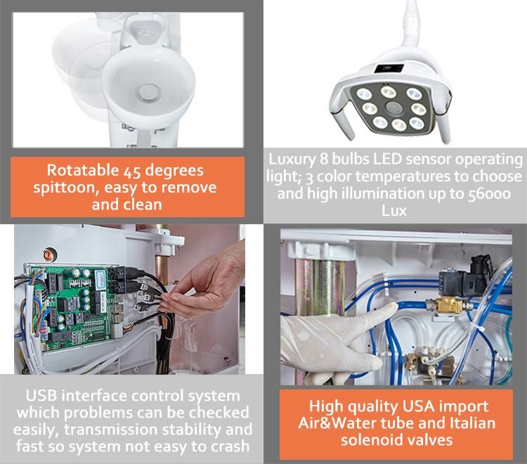 Teeth Device Manufacturer Luxury Dental Chair with LED Lamp