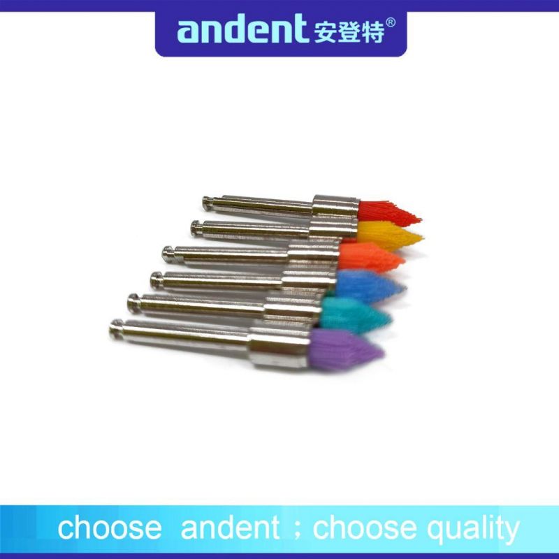 Dental Latch Flat Tapered Shape Hard Nylon Polishing Prophy Brushes