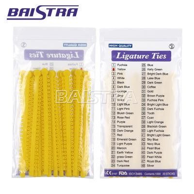 Good Quality Orthodontic Use Elastic Ligature Tie Yellow Color