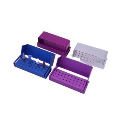 Dental Burs Needles Place Storage Alloy Alumium Dental Drill Box