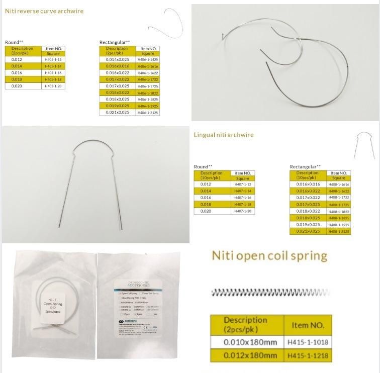 Ss Tma Niti Archwire Materials