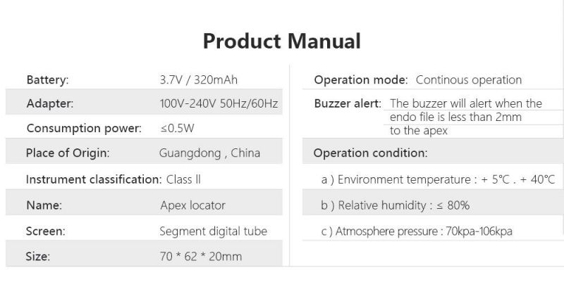 Dental Product for Endodontic LCD Root Canal Super Mini Apex Locator