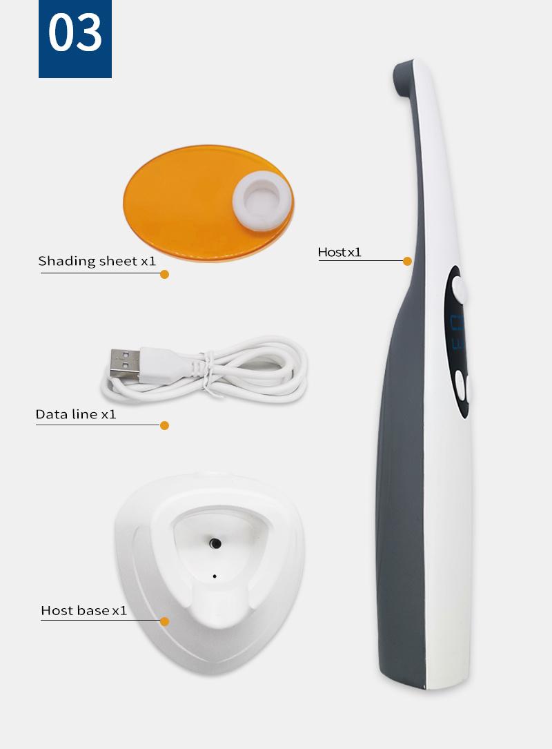 High Quality 3s Tooth Composite LED Colourful Wireless Dental Curing Light