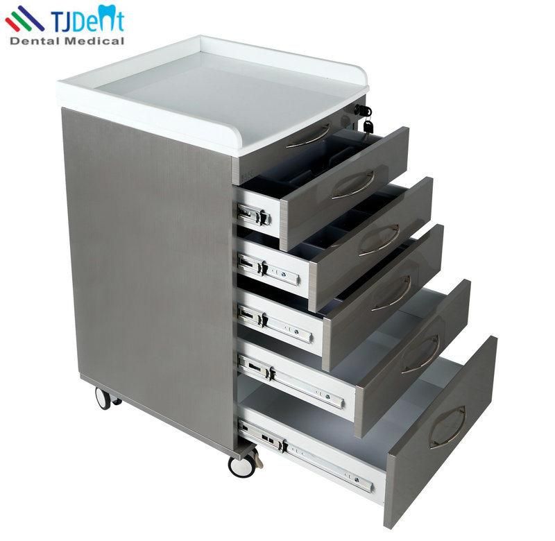 Stainless Steel Movable Convenient & Durable with Baffle Dental Clinic Cabinet