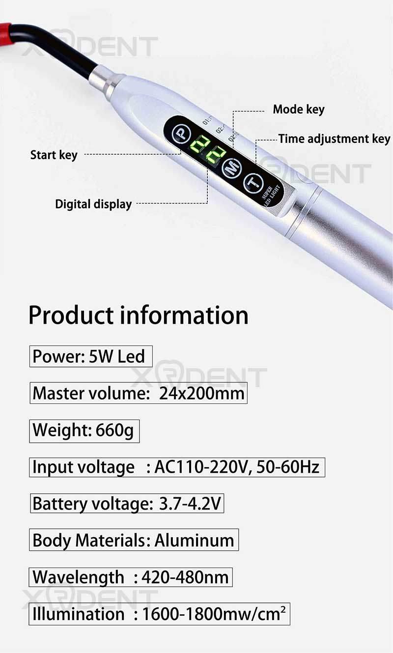 Metal Type Dental Curing Light Are Available in Six Colors