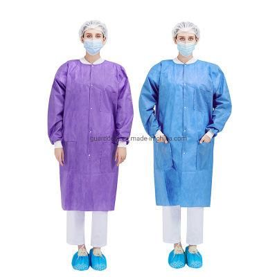 Non Woven Disposable Lab Coat with Cuff Elastic Knit