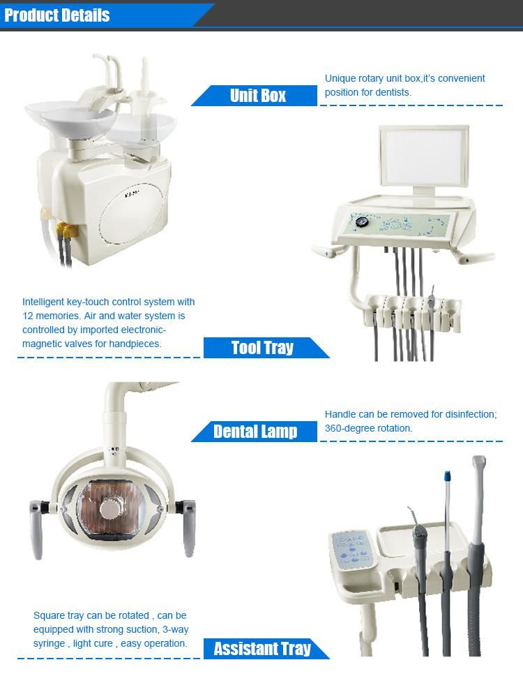 New Design with 9 Memory Programs Dental Chair Unit Intelligent Dental Chairs (KJ-915)