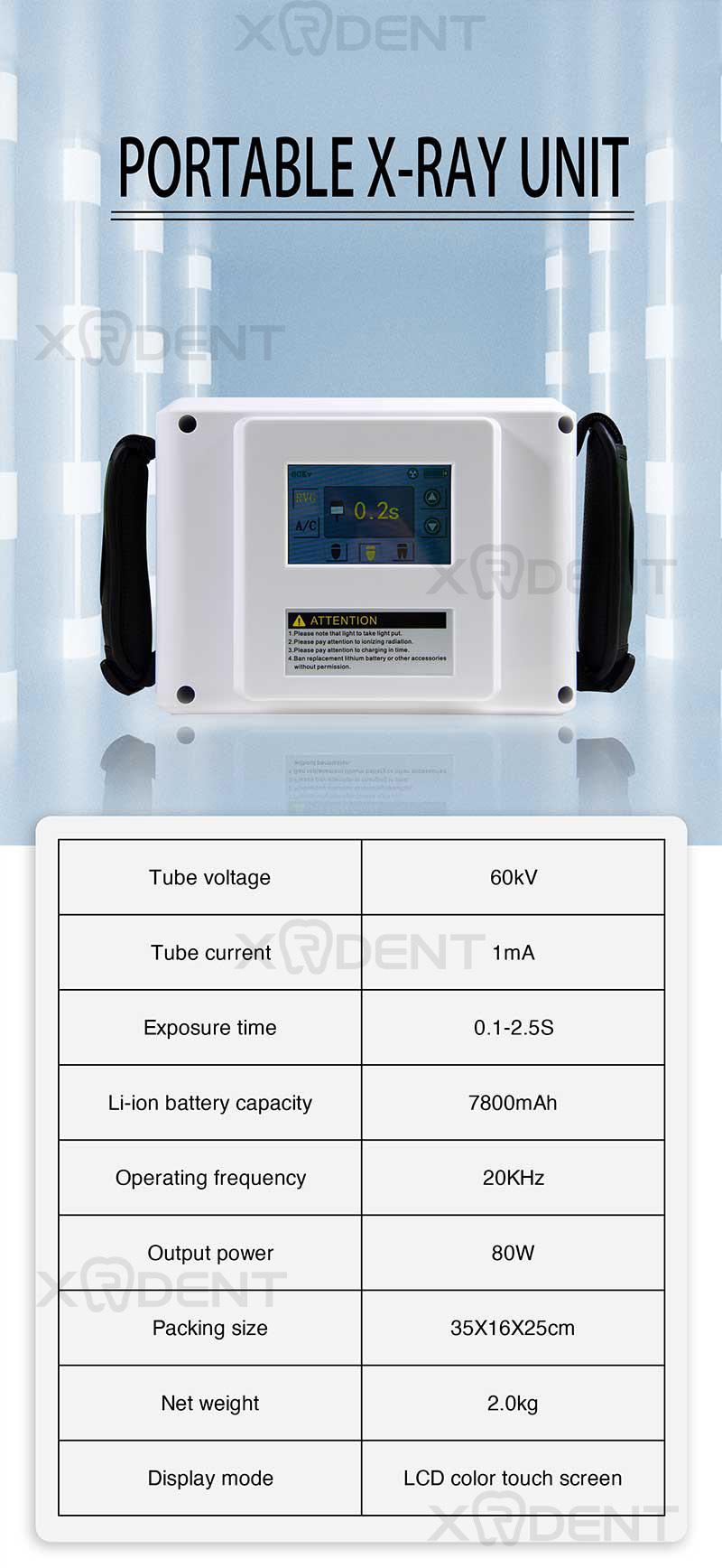 Dental Portable X-ray Unit Machine LCD Touch Screen