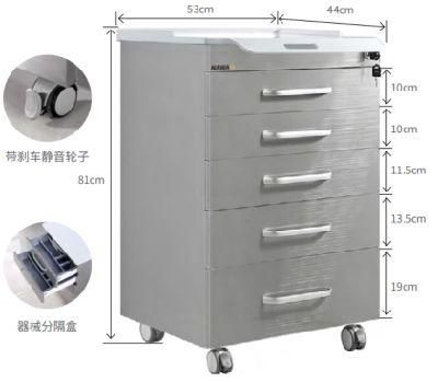 Modern Mobile Cabinet Cart 5 Drawers Dental Clinic Medical Workbench