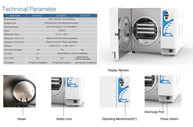 Dental Steam Sterilizer Clinic 23L Medical Hospital Laboratory Autoclave Dental Sterilizer