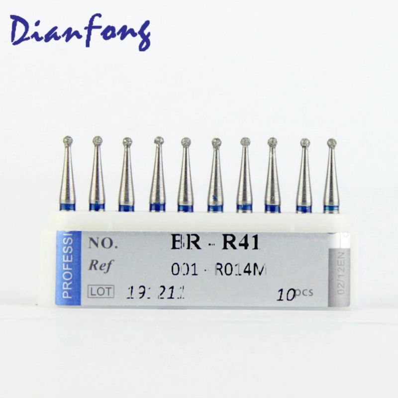 001-R014m (BR-R41) Round Shape Medium Grit Ra Dental Diamond Burs