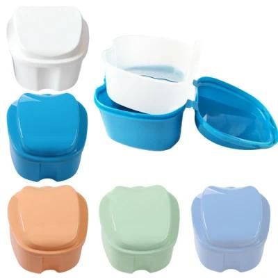 Denture Bath Box Case Dental False Teeth Appliance Container Storage Boxes Dentures Cleaner