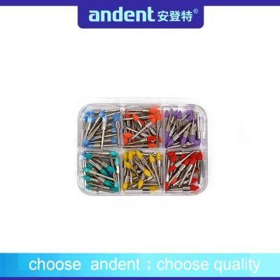 Dental Colorful Nylon Cup Prophy Polishing Brushes with Metal Shank