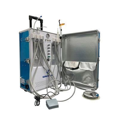 Greeloy Mobile Type Portable Dental Unit with Built in Air Compressor