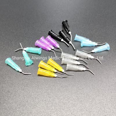 Dental Disposable Pre-Bent Irrigation Needle Tips for Flowable Composites