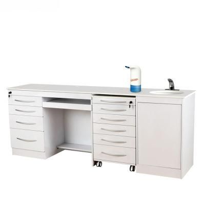 Stainless Steel Body Marble Top with Wash Basins Sink Sensor Faucet Dental Clinic Medical Cabinets