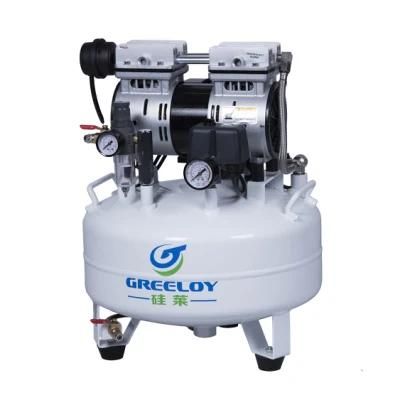 Medical Noiseless Oil Free Oilless Air Compressor 24L for 2PC Dental Chair 600W