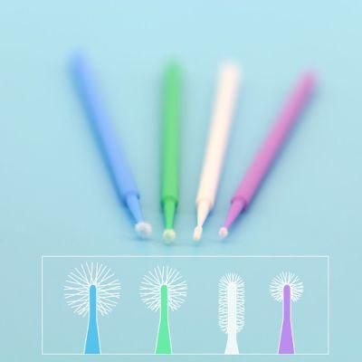 Disposable Micro Applicator Brush for Makeup and Personal Care, Total Length: 4&prime;&prime;/10cm. Head Diameter: (1.5mm, 2.0mm, 2.5mm) . Material: Plastic + Fiber