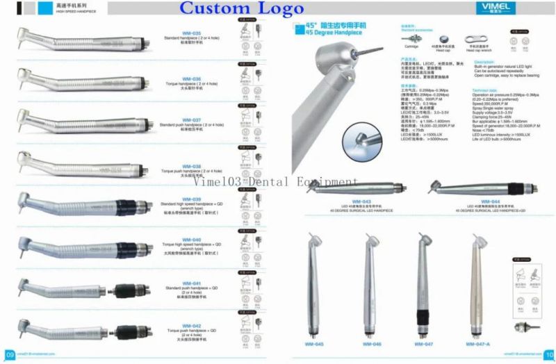 Dental Mini Head LED Turbine High Speed Handpiece for Children