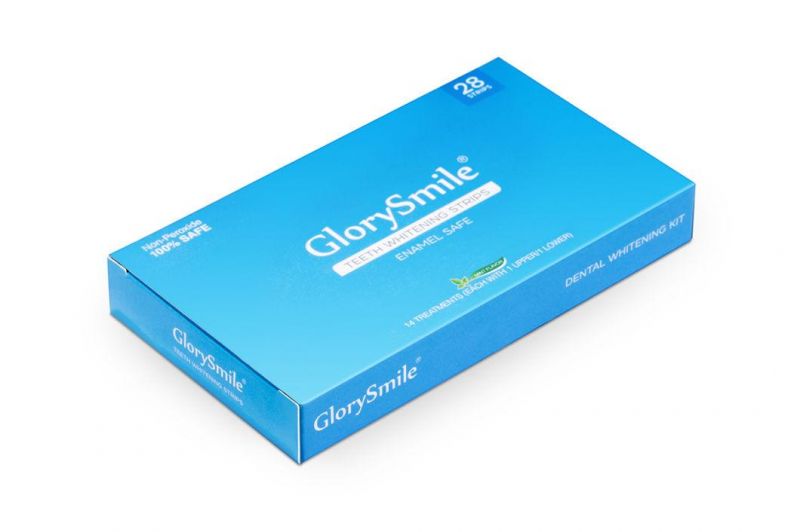 MSDS Approved OEM/ODM Glory Smile Dental Bright Home/Hotel/Salon Custom Service Blue Non-Peroxide Teeth Whitening Strips