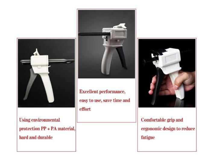 Dispenser Silicone Gun for Adhesive Dental Impression Material Mixing Tray