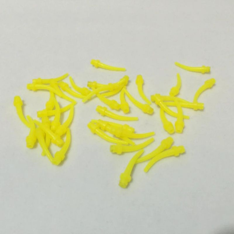 Dental Yellow Color Mixing Oral Mixing Tips Curved Tip