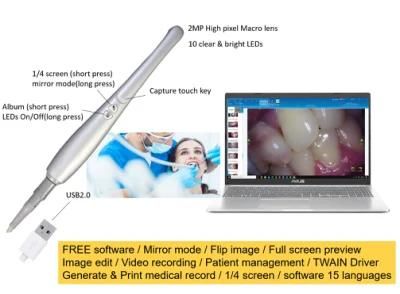 High Pixel Micro Lens USB Intraoral Camera with 10 LEDs