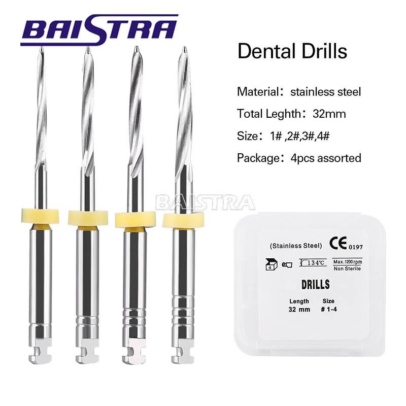 Dental Materials Fiber Post Drill Stainless Steel Endodontic Root Canal Drills